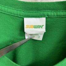 SUBWAY サブウェイ センターロゴプリント 企業ロゴ Tシャツ 半袖 輸入品 春服 夏服 海外古着 会社 ファストフード サンドウィッチ_画像3