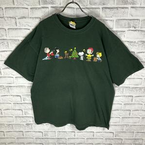 PEANUTS ピーナッツ スヌーピー クリスマス キャラTシャツ 半袖 輸入品 春服 夏服 海外古着 テレビ アニメ チャーリーブラウン サンタの画像2