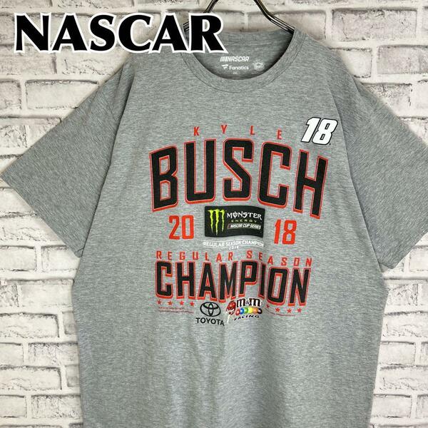 NASCAR ナスカー カイル・ブッシュ スポンサーロゴ Tシャツ半袖 輸入品 春服 夏服 海外古着 企業 会社 自動車 スポーツカー レース