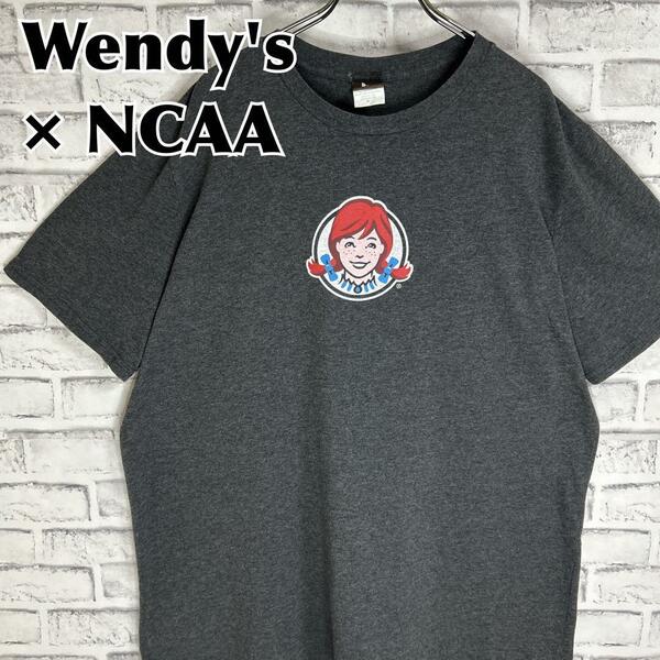 Wendy's × NCAA ウェンディーズ 両面デザイン Tシャツ 半袖 輸入品 春服 夏服 海外古着 企業 会社 ハンバーガー ファストフード