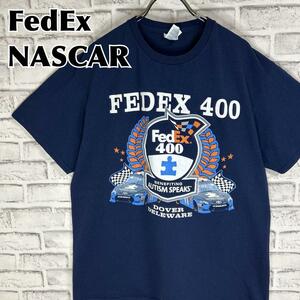 FedEx フェデックス NASCAR ナスカー 両面デザイン Tシャツ 半袖 輸入品 春服 夏服 海外古着 企業 会社 運送 配送 輸入 輸出 貿易 クーリエ
