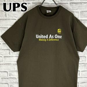 UPS ユナイテッド・パーセル・サービス 両面デザイン Tシャツ 半袖 輸入品 春服 夏服 海外古着 企業 会社 運送 配送 輸入 輸出 貿易
