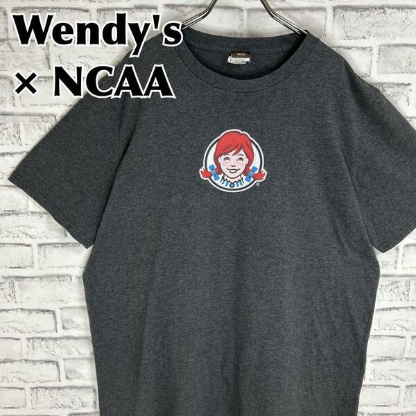 Wendy's × NCAA ウェンディーズ 両面デザイン Tシャツ 半袖 輸入品 春服 夏服 海外古着 企業 会社 ハンバーガー ファストフード 運動