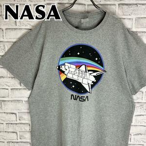 NASA ナサ スペースシャトル 虹 レインボー 企業 Tシャツ 半袖 輸入品 春服 夏服 海外古着 企業 会社 宇宙 スペース 航空宇宙局