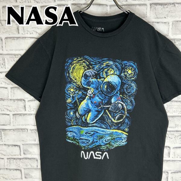 NASA ナサ 宇宙飛行士 宇宙服 ゴッホ 絵画 企業 Tシャツ 半袖 輸入品 春服 夏服 海外古着 企業 会社 宇宙 スペース 航空宇宙局