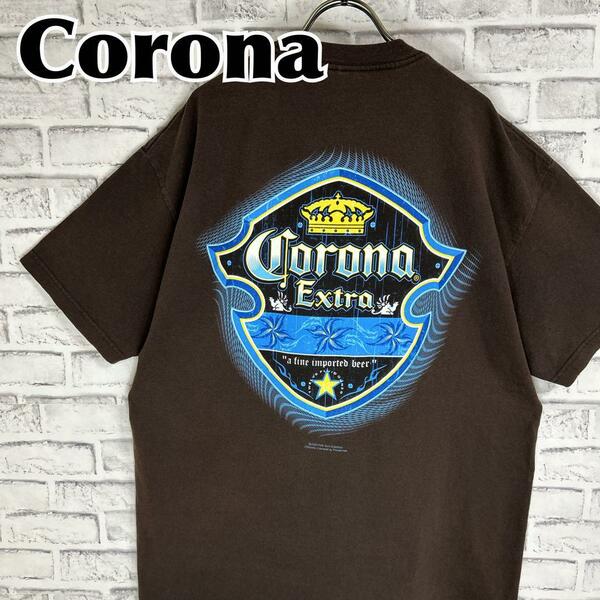 Corona コロナビール バックプリント 00s センターロゴ Tシャツ 半袖 輸入品 春服 夏服 海外古着 会社 企業 酒 ヴィンテージ
