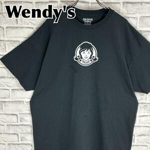 Wendy's ウェンディーズバーガー センターロゴ 両面デザイン Tシャツ 半袖 輸入品 春服 夏服 海外古着 企業 会社 ハンバーガー