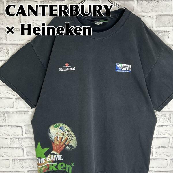 CANTERBURY × Heineken カンタベリー × ハイネケン ラグビーワールドカップ 2011 Tシャツ 半袖 輸入品 春服 夏服 海外古着 会社