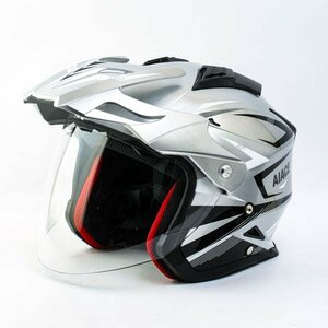 LEAD リード工業 ジェットヘルメット AIACE アイアス LLサイズ シルバー アドベンチャーヘルメット バイク用品 #35444