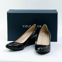 COLE HAAN コールハーン W09307 パンプス 8B 25cm エモリー ラックス ウェッジ パテントレザー ブラック ウェッジソール 箱付 #35449_画像1