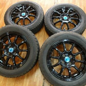 O 送料無料 希少サイズ バリ山 15 4H100 5.5J+42 6J+50 165/65R15 185/60R15 ダンロップ スタッドレス スマート フォーフォー フォーツーの画像1