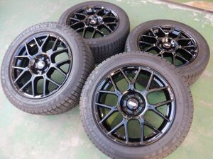 K 送料無料 美品 20年製 BBS XR ハブリング付 18 5H112 8J+37 DUNLOP ウィンターマックスWM03 245/50R18 メルセデスベンツ Sクラス W222