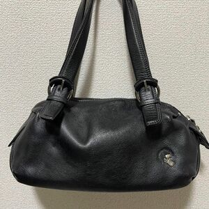 【美品】PELLE BORSA ペレボルサ　トンカチ　シボ革　ショルダーバック　ボストンバック　肩掛け