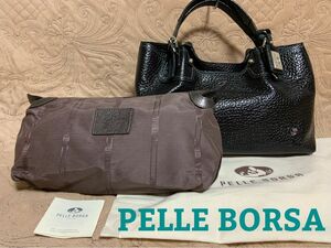 ペレボルサ　PELLE BORSA トートバッグ　プラントMブラック　入園入学　オケージョン