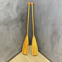 木製パドル2本セット【中古】We・no・nah Canoe ウィノナカヌー ベントシャフト 約123cm カナディアンカヌー カナダ製 アウトドア/56510_画像1