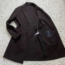 美品◎ ザラ 【紳士の佇まい】 ZARA 4WAY COAT チェスターコート ロングコート シングル 伸縮性 ポリエステル ブラウン L〜XL位 仕付け糸◎_画像1