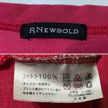 ★ R.NEWBOLD 長袖 Tシャツ ロンT クルーネック ロングスリーブ コットン トップス ピンク 飛行機 プリント M相当 日本製_画像9