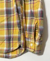AVIREX 長袖 ネルシャツ チェックシャツ S 黄色 イエロー グレー ダブルフラップポケット レギュラーカラー ライトフランネル_画像5