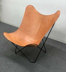 #Cuero/kero#BKF chair BUTTERFLY CHAIR/ butterfly chair brown group leather * Saitama shipping *