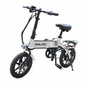  stock disposal new goods white 14inch folding electromotive bicycle 14 -inch small size commuting 