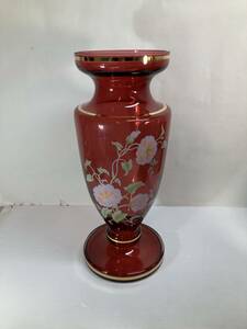 ボヘミアガラス 花瓶 大　花器　壷　40ｃｍ　※箱、タグなし　