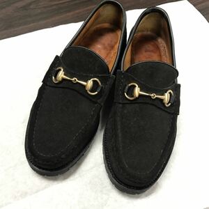 【KZ60】1000円スタート★GUCCI/グッチ　ホースビットローファー　ブラック　スウェード　111 6030　♯41