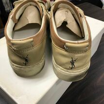 【KZ74】1000円スタート★中古品★YSL Yves Saint Laurent/ サンローラン　スニーカー　ベージュ系　♯40_画像4