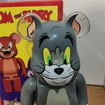 BE@RBRICK TOM フロッキー Ver. 100％ & 400％（TOM AND JERRY） ベアブリック bearbrick MEDICOM TOY コレクション 全高約70mm／280mm_画像3