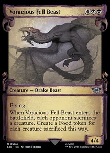 MTG ■黒/英語版■ 《貪欲なる忌まわしき獣/Voracious Fell Beast》★ショーケースFOIL★ 指輪物語:中つ国の伝承 LTR