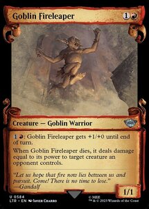 MTG ■赤/英語版■ 《火を飛び越えるゴブリン/Goblin Fireleaper》★ショーケースFOIL★ 指輪物語:中つ国の伝承 LTR