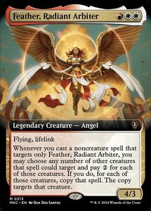 (313)MTG ■金/英語版■ 《光輝の調停者、フェザー/Feather, Radiant Arbiter》▲拡張アート▲ カルロフ邸殺人事件 統率者 MKC