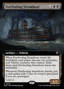 (338)MTG ■黒/英語版■ 《凶兆の蒸気船/Foreboding Steamboat》▲拡張アート▲ カルロフ邸殺人事件 統率者 MKC 黒R