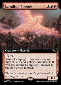 (406) MTG ■赤/英語版■ 《ランプ光のフェニックス/Lamplight Phoenix》▲拡張アート▲ カルロフ邸殺人事件 MKM 赤R