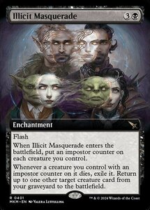 (401) MTG ■黒/英語版■ 《無法の仮面舞踏会/Illicit Masquerade》▲拡張アート▲ カルロフ邸殺人事件 MKM 黒R