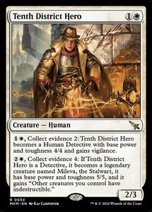 (034) MTG ■白/英語版■ 《第10管区の英雄/Tenth District Hero》★FOIL★ カルロフ邸殺人事件 MKM 白R