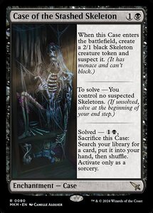 (080) MTG ■黒/英語版■ 《謎の骸骨の事件/Case of the Stashed Skeleton》★FOIL★ カルロフ邸殺人事件 MKM 黒R