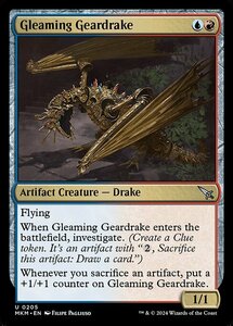 (205) MTG ■金/英語版■ 《煌く機械ドレイク/Gleaming Geardrake》カルロフ邸殺人事件 MKM 金U