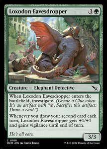 (168) MTG ■緑/英語版■ 《ロクソドンの盗聴者/Loxodon Eavesdropper》★FOIL★ カルロフ邸殺人事件 MKM 緑C