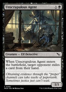 (109) MTG ■黒/英語版■ 《無節操な探偵社員/Unscrupulous Agent》★FOIL★ カルロフ邸殺人事件 MKM 黒C