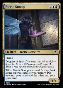 (203) MTG ■金/英語版■ 《フェアリーの詮索者/Faerie Snoop》★FOIL★ カルロフ邸殺人事件 MKM 金C