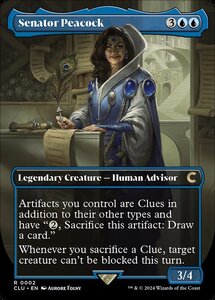 (002) MTG ■青/英語版■ 《Senator Peacock》▲拡張アート▲ カルロフ邸殺人事件：Clue Edition CLU 青R