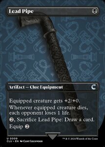 (009) MTG ■黒/英語版■ 《鉛パイプ/Lead Pipe》▲拡張アート▲ カルロフ邸殺人事件：Clue Edition CLU 黒U