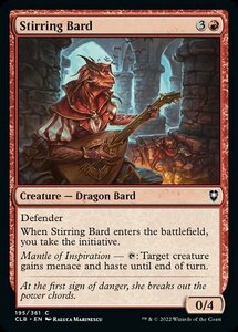 MTG ■赤/英語版■ 《奮起させるバード/Stirring Bard》★FOIL★ 統率者レジェンズ：バルダーズゲートの戦い CLB