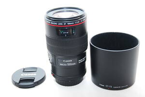 ★美品　Canon キヤノン EF100mm F2.8L マクロ IS USM フード付き★