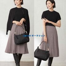 【J.PRESS LADIES】【洗える】チェックプリント タック スカート ワイン9号（Mサイズ）ジェイプレス レディス 新品_画像2