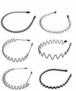 【6本セット】カチューシャ ヘアバンド メンズ スプリング 波型 髪飾り