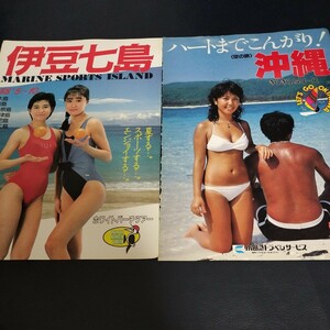 ホワイトバーチツアー　伊豆七島　旅行パンフレット　切抜き　表紙2枚　キャンギャル　水着　キャンペーンガール