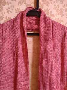 ローズピンク絹マフラー　染織工房きはだや　craft 　新品　シルク　保管品　定価￥２０，０００ほど　