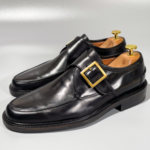 即決 REGAL リーガル モンクストラップ イタリア製 ブラック 黒 メンズ 本革 レザー 革靴 25.5cm 26cm ビジネスシューズ 紳士靴 F1864