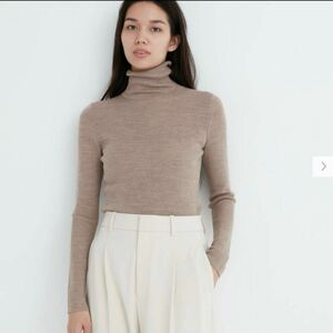 UNIQLO エクストラファインメリノリブタートルネックセーター